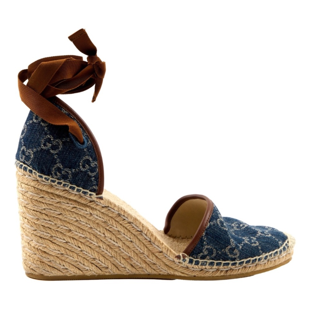Gucci Denim wedge sandals 42 - Picture 2 of 9